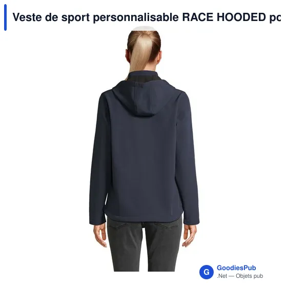 Veste de sport personnalisable RACE HOODED pour femmes avec logo - Image 2