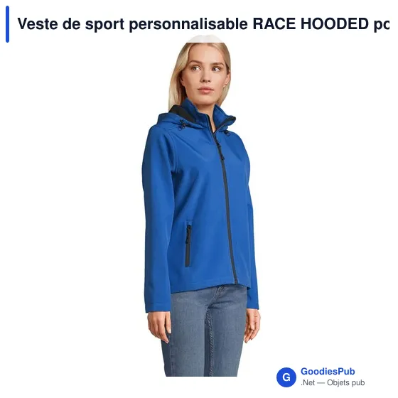 Veste de sport personnalisable RACE HOODED pour femmes avec logo - Image 12