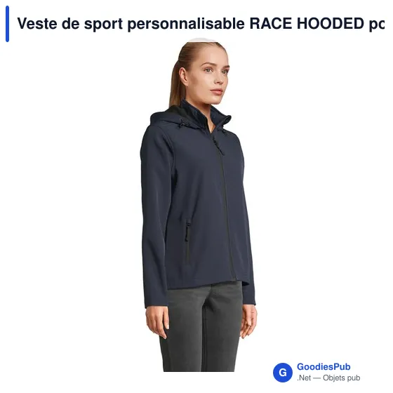 Veste de sport personnalisable RACE HOODED pour femmes avec logo - Image 3