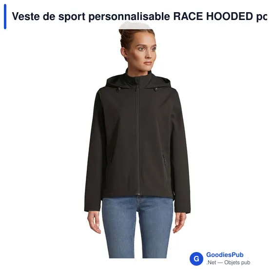 Veste de sport personnalisable RACE HOODED pour femmes avec logo - Image 7