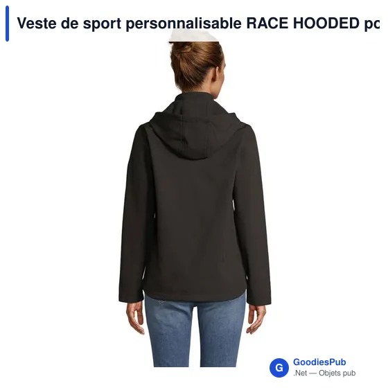 Veste de sport personnalisable RACE HOODED pour femmes avec logo - Image 8