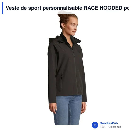 Veste de sport personnalisable RACE HOODED pour femmes avec logo - Image 9
