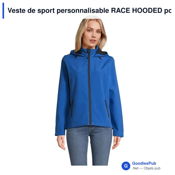 Veste de sport personnalisable RACE HOODED pour femmes avec logo - Image 10
