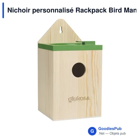 Nichoir personnalisé Rackpack Bird Mansion pour logo d'entreprise