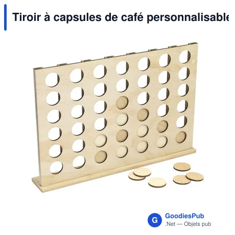 Tiroir à capsules de café personnalisable Rackpack Connect Four Cupsavec logo