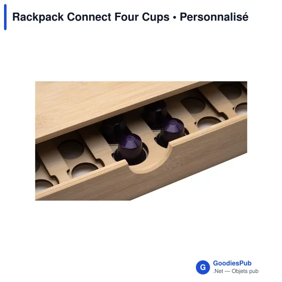 Tiroir à capsules de café personnalisable Rackpack Connect Four Cupsavec logo - Image 5