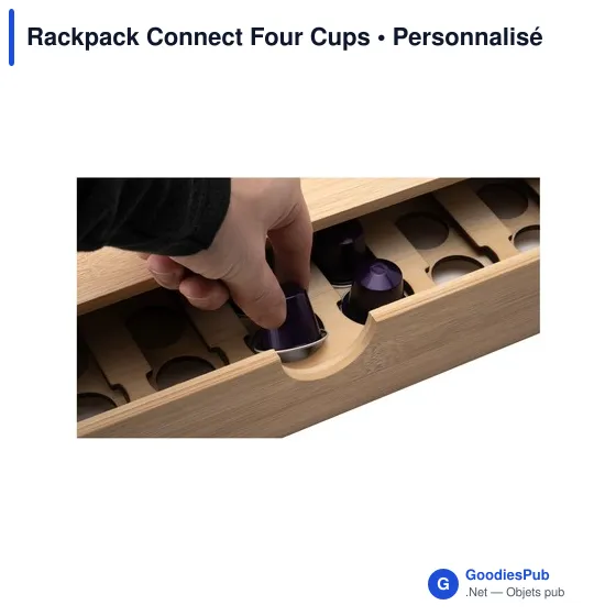 Tiroir à capsules de café personnalisable Rackpack Connect Four Cupsavec logo - Image 6