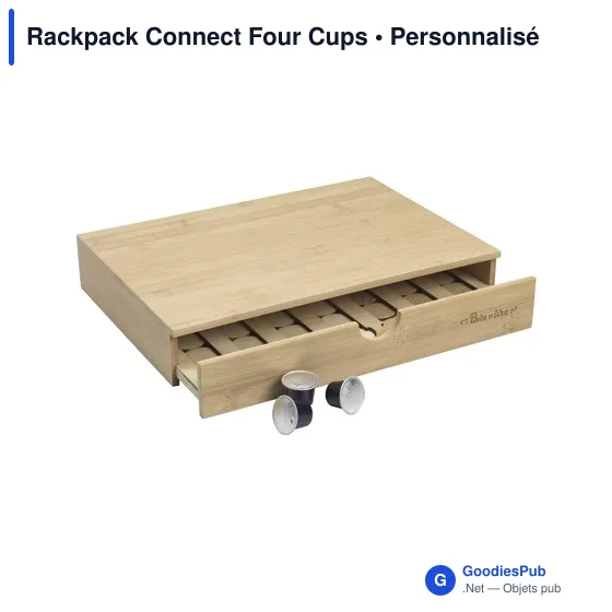 Tiroir à capsules de café personnalisable Rackpack Connect Four Cupsavec logo - Image 8