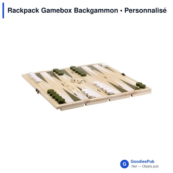 Coffret à vin personnalisable Rackpack Gamebox Backgammon avec logo - Image 2