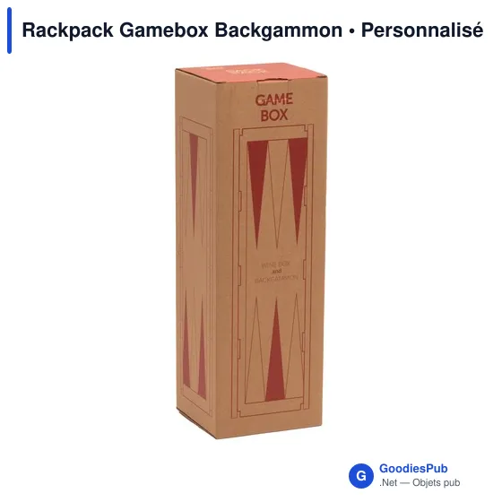 Coffret à vin personnalisable Rackpack Gamebox Backgammon avec logo - Image 3