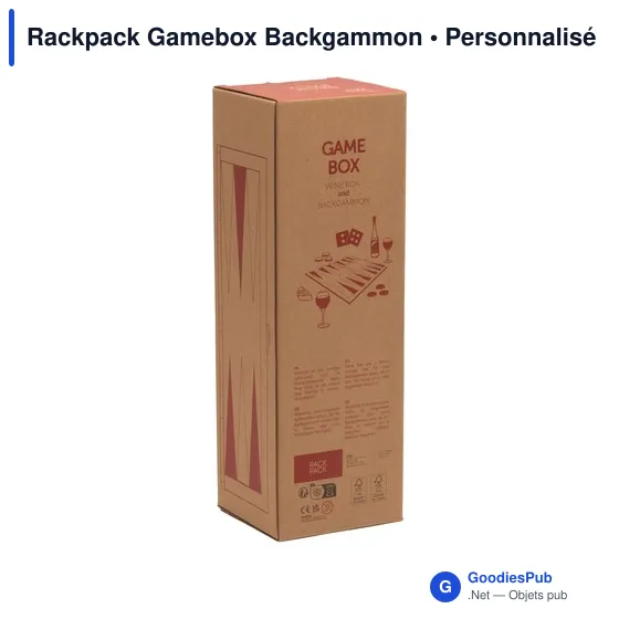 Coffret à vin personnalisable Rackpack Gamebox Backgammon avec logo - Image 4