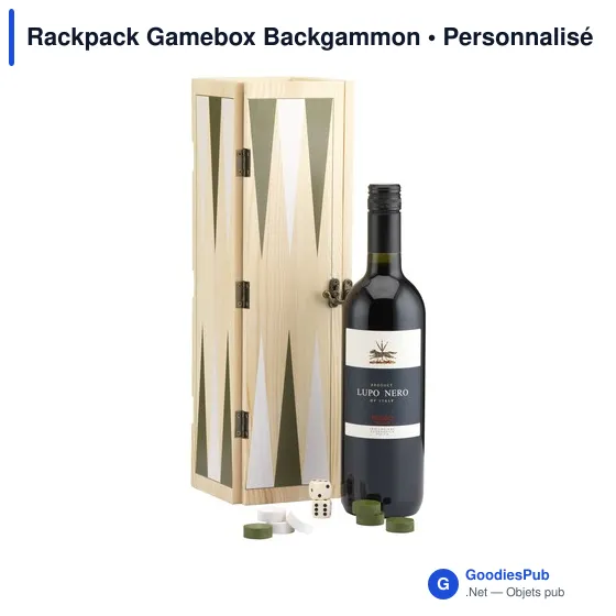 Coffret à vin personnalisable Rackpack Gamebox Backgammon avec logo - Image 6