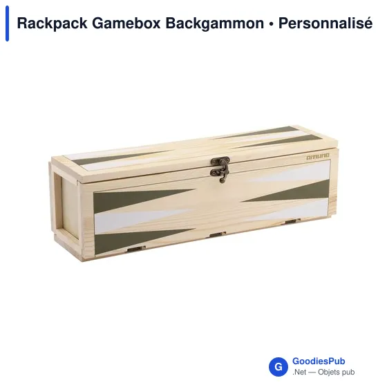 Coffret à vin personnalisable Rackpack Gamebox Backgammon avec logo - Image 7