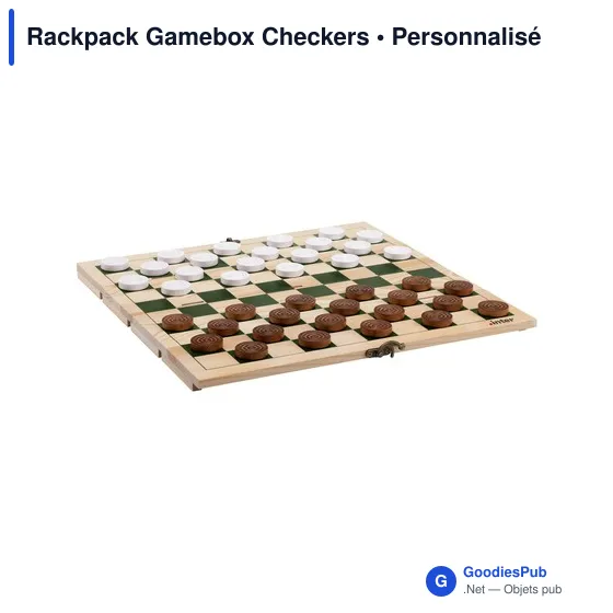 Coffret cadeau personnalisable Rackpack Gamebox Checkers avec logo - Image 2