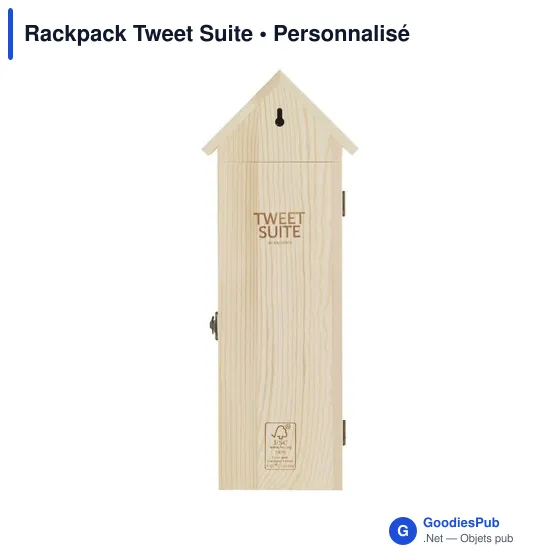 Coffret cadeau à vin personnalisable Rackpack Tweet Suite avec logo - Image 2