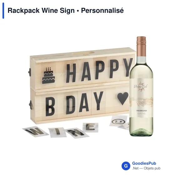Coffret cadeau à vin personnalisable Rackpack Wine Sign avec logo - Image 1