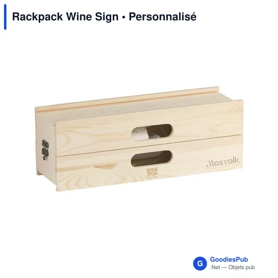 Coffret cadeau à vin personnalisable Rackpack Wine Sign avec logo - Image 3