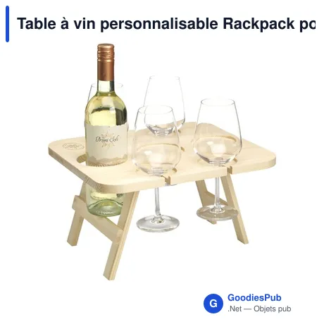 Table à vin personnalisable Rackpack pour événements et loisirsavec logo
