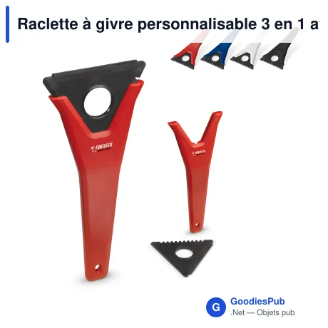 Raclette à givre personnalisable 3 en 1 avec logo - Multifonction