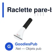 Raclette pare-brise personnalisable en plastique et EVA avec logo - 4 coloris - Miniature 1