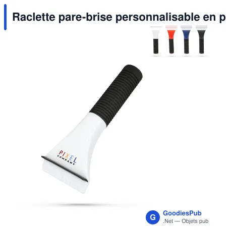 Raclette pare-brise personnalisable en plastique et EVA avec logo - 4 coloris