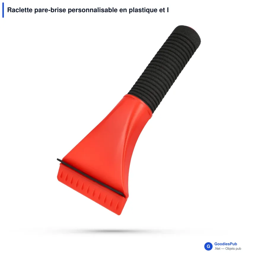 Raclette pare-brise personnalisable en plastique et EVA avec logo - 4 coloris - Image 2