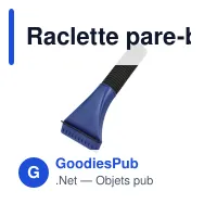Raclette pare-brise personnalisable en plastique et EVA avec logo - 4 coloris - Miniature 3