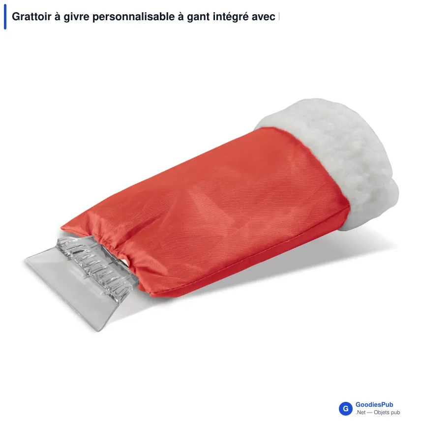 Grattoir à givre personnalisable à gant intégré avec logo - 28 cm - Image 2