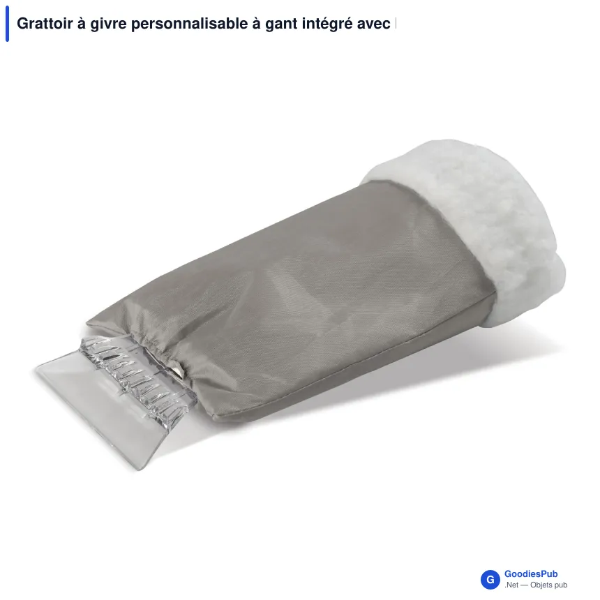 Grattoir à givre personnalisable à gant intégré avec logo - 28 cm - Image 4