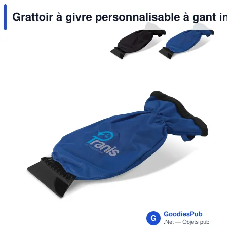 Grattoir à givre personnalisable à gant intégré avec logo - 34,5 cm