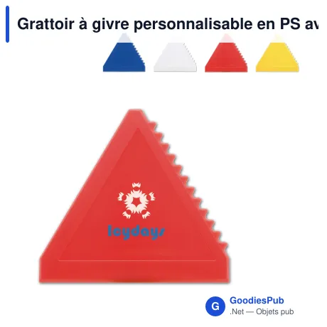 Grattoir à givre personnalisable en PS avec logo - Triangle