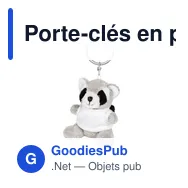 Porte-clés en peluche personnalisable Raton Laveur avec logo | Lewis - Miniature 3