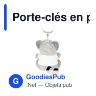 Porte-clés en peluche personnalisable Raton Laveur avec logo | Lewis - Miniature 5