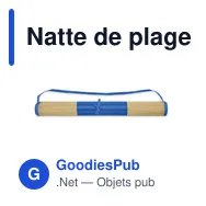 Natte de plage personnalisable en paille naturelle avec logo - Miniature 1
