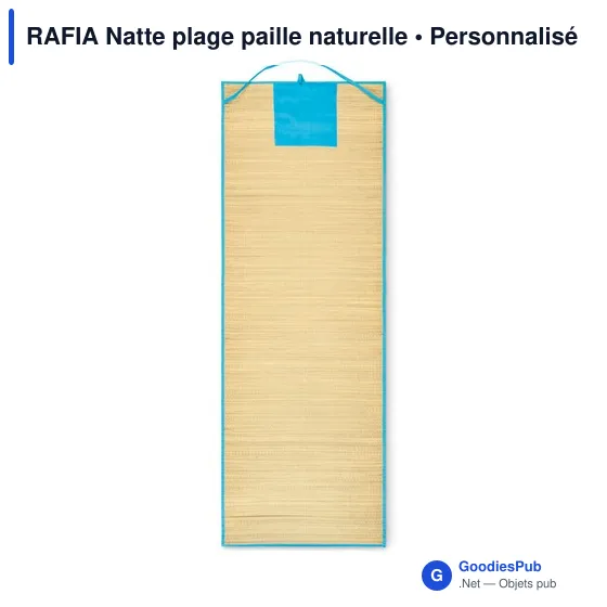 Natte de plage personnalisable en paille naturelle avec logo - Image 11