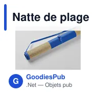 Natte de plage personnalisable en paille naturelle avec logo - Miniature 5