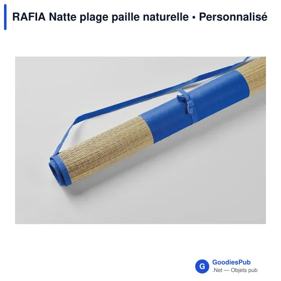 Natte de plage personnalisable en paille naturelle avec logo - Image 5