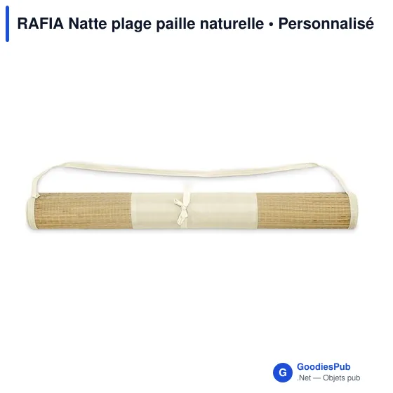 Natte de plage personnalisable en paille naturelle avec logo - Image 6