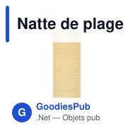 Natte de plage personnalisable en paille naturelle avec logo - Miniature 7