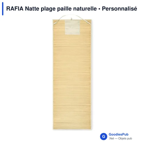 Natte de plage personnalisable en paille naturelle avec logo - Image 7