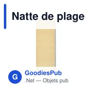 Natte de plage personnalisable en paille naturelle avec logo - Miniature 8