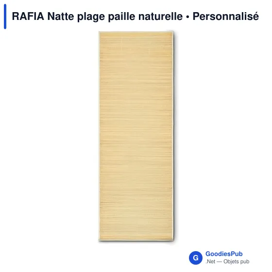 Natte de plage personnalisable en paille naturelle avec logo - Image 8