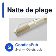 Natte de plage personnalisable en paille naturelle avec logo - Miniature 9