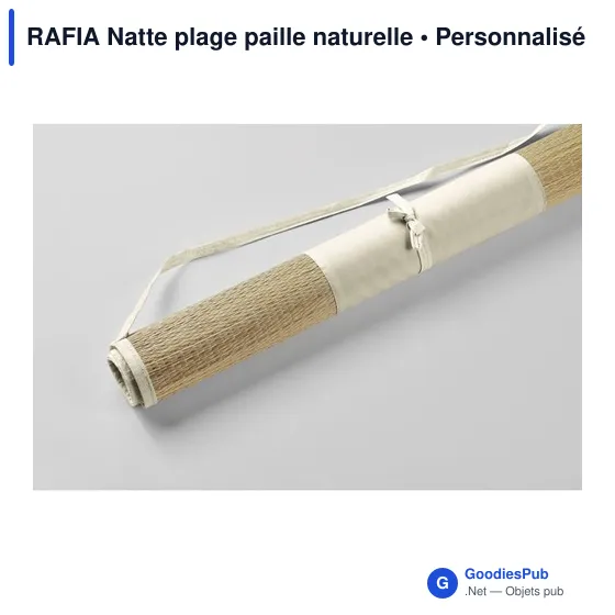 Natte de plage personnalisable en paille naturelle avec logo - Image 9
