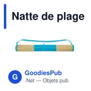 Natte de plage personnalisable en paille naturelle avec logo - Miniature 10
