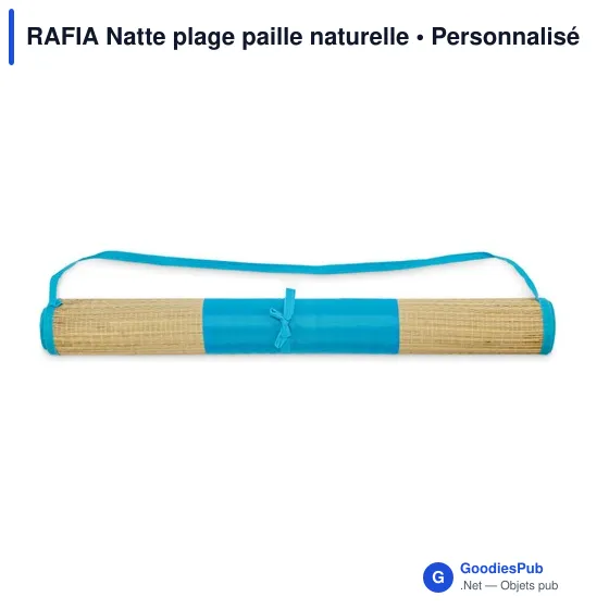 Natte de plage personnalisable en paille naturelle avec logo - Image 10