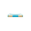 Variante turquoise - Natte de plage personnalisable en paille naturelle avec logo
