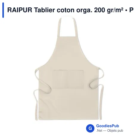 RAIPUR Tablier coton orga. 200 gr/m²