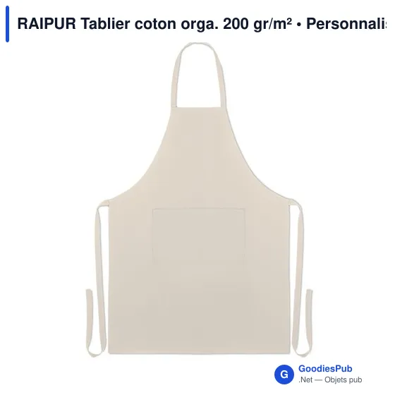RAIPUR Tablier coton orga. 200 gr/m² - Image 2