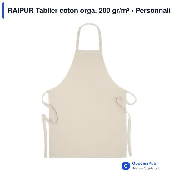 RAIPUR Tablier coton orga. 200 gr/m² - Image 3